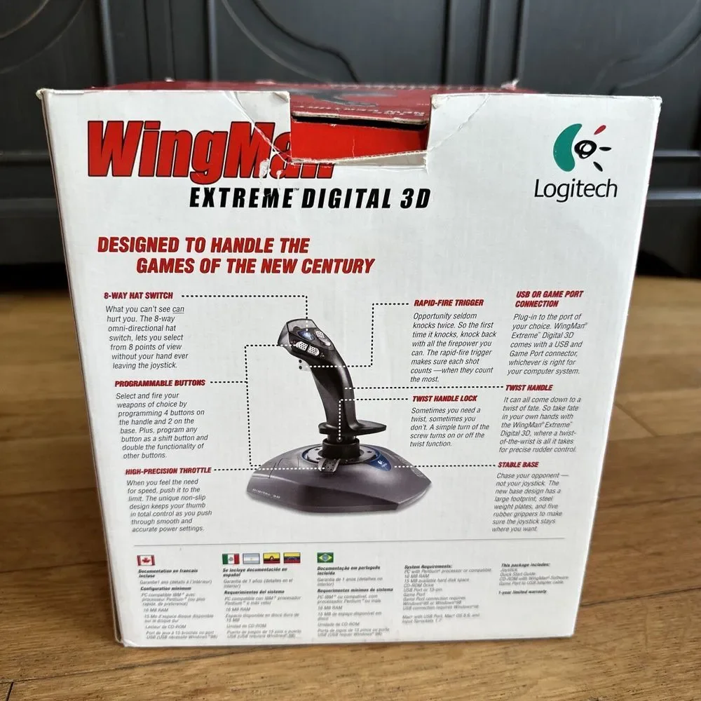 Logitech Wingman Extreme Digital 3D Video Games Controller J-ZA10‎